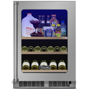 Viking 5 Series 24 in. Built-In/Freestanding 5.5 cu. ft. Compact Beverage Center with Adjustable Shelves & Digital Control - Stainless Steel, , hires