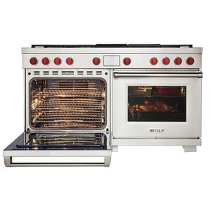 Wolf 60 in. 10.2 cu. ft. Smart Dual Convection Double Oven Dual Fuel Range with 6 Sealed Burners & Griddle - Stainless Steel, , hires