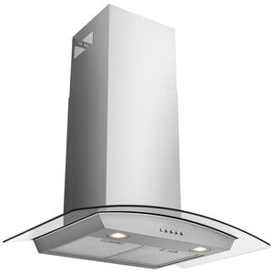Frigidaire 30 in. Ducted Chimney Style Range Hood with 340 CFM, 3 Fan Speeds & 2 LED Lights - Stainless Steel, , hires