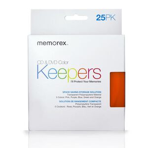 Memorex CD/DVD Keepers 25Pk Color, , hires