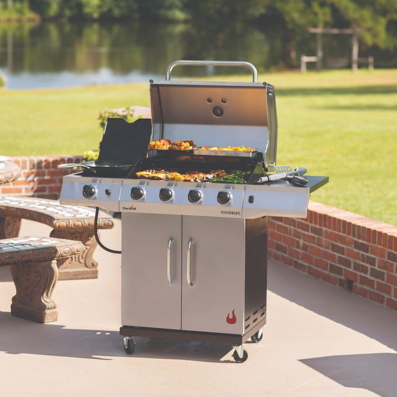 Char-Broil 4-Burner LP Gas Grill with Electronic Ignition & Side Burner - Stainless Steel, , hires