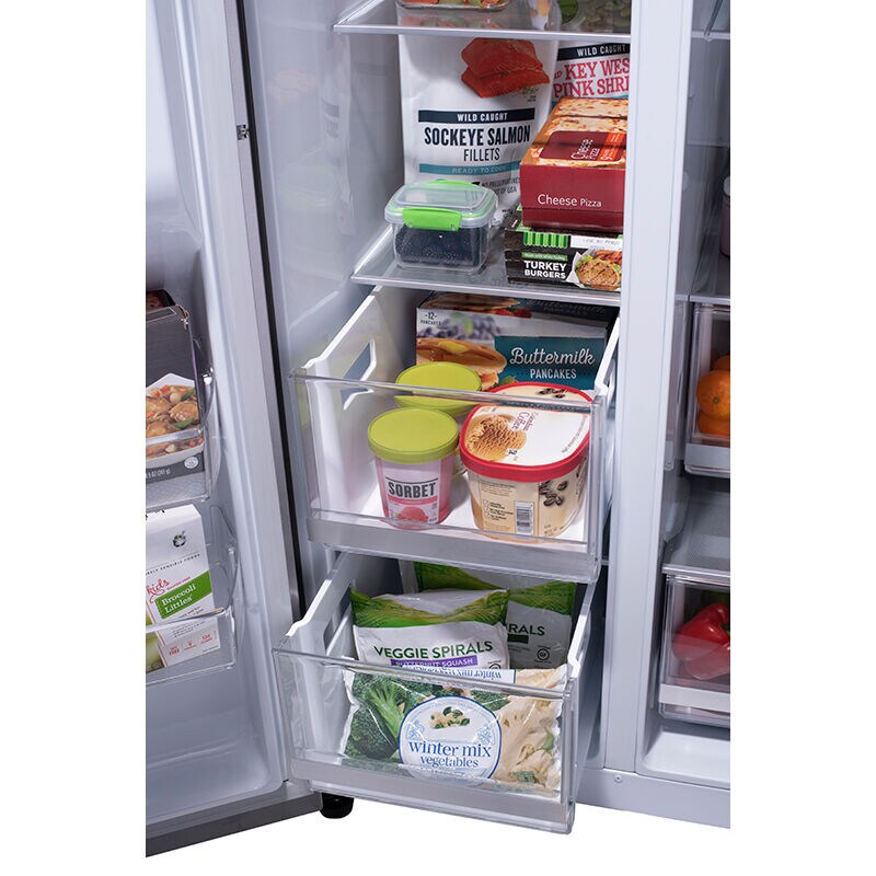 LG InstaView36 in. 27.1 cu. ft. Smart Side by Side Refrigerator with Ice & Water Dispenser - PrintProof Stainless Steel, PrintProof Stainless Steel, hires