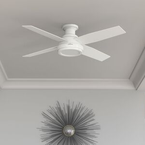 Hunter 52 inch Dempsey Low Profile Ceiling Fan and Handheld Remote - Fresh White, White, hires