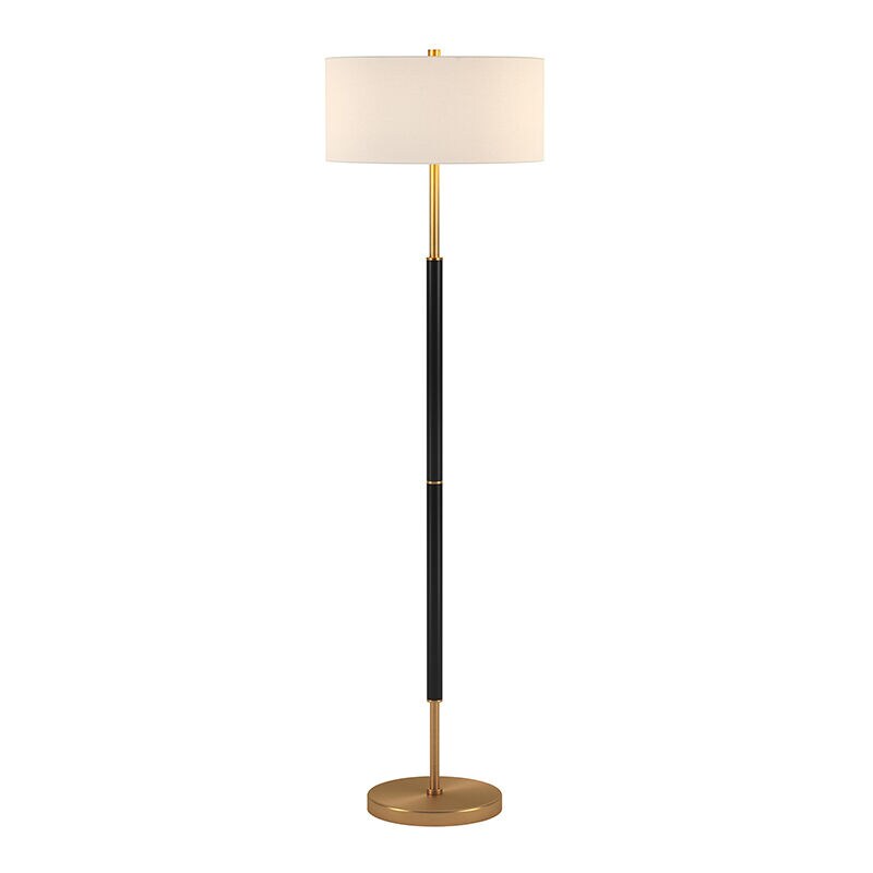 Hudson Canal Simone Floor Lamp Matte Black and Brass P.C. Richard Son