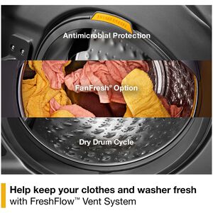 Whirlpool 28 in. 4.5 cu. ft. Smart Gas Front Load Laundry with UV Clean Technology, FreshFlow Vent System, Sensor Dry, Sanitize & Steam Cycle - Radiant Silver, Radiant Silver, hires