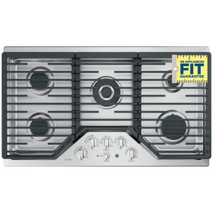 GE Profile 36 in. Natural Gas Cooktop with 5 Sealed Burners & Griddle - Stainless Steel, , hires