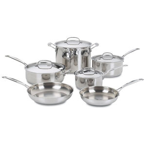 Cuisinart Chef's Classic 10 Piece Cookware Set - Stainless Steel