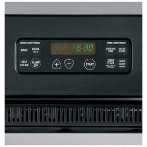 GE 24 in. 5.4 cu. ft. Electric Double Wall Oven With Manual Clean - Black, Black, hires