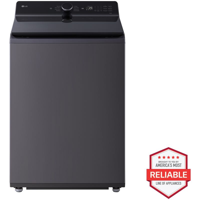 LG 27 in. 5.5 cu. ft. Smart Top Load Washer with EasyUnload, TurboWash3D Technology & AI Sensing - Matte Black, Matte Black, hires