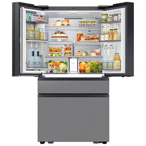 Samsung Bespoke 36 in. 28.6 cu. ft. Smart 4-Door French Door Refrigerator with AI Family Hub+, Beverage Center & Internal Water Autofill Pitcher - Charcoal Glass, , hires