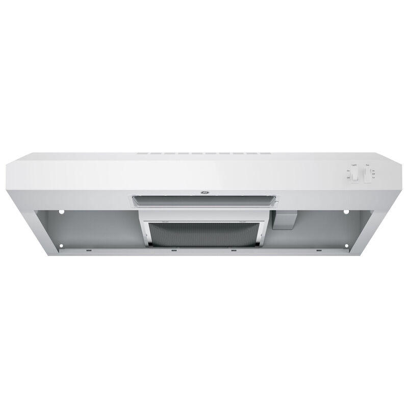 GE 30 in. Standard Style Range Hood with 2 Speed Settings, 200 CFM, Convertible Venting & Incandescent Light - White, , hires