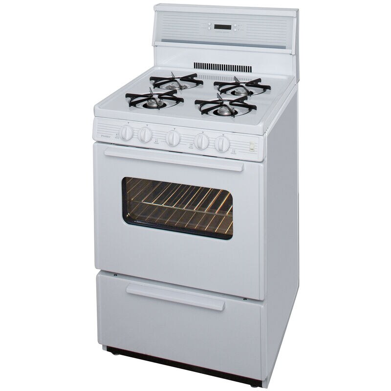 Premier 24 in. 2.9 cu. ft. Gas Range with Open Burners - White, , hires
