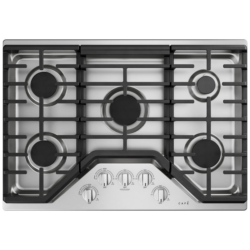 Cafe 30 in. 5-Burner Natural Gas Cooktop with Simmer Burner & Power Burner - Stainless Steel, , hires