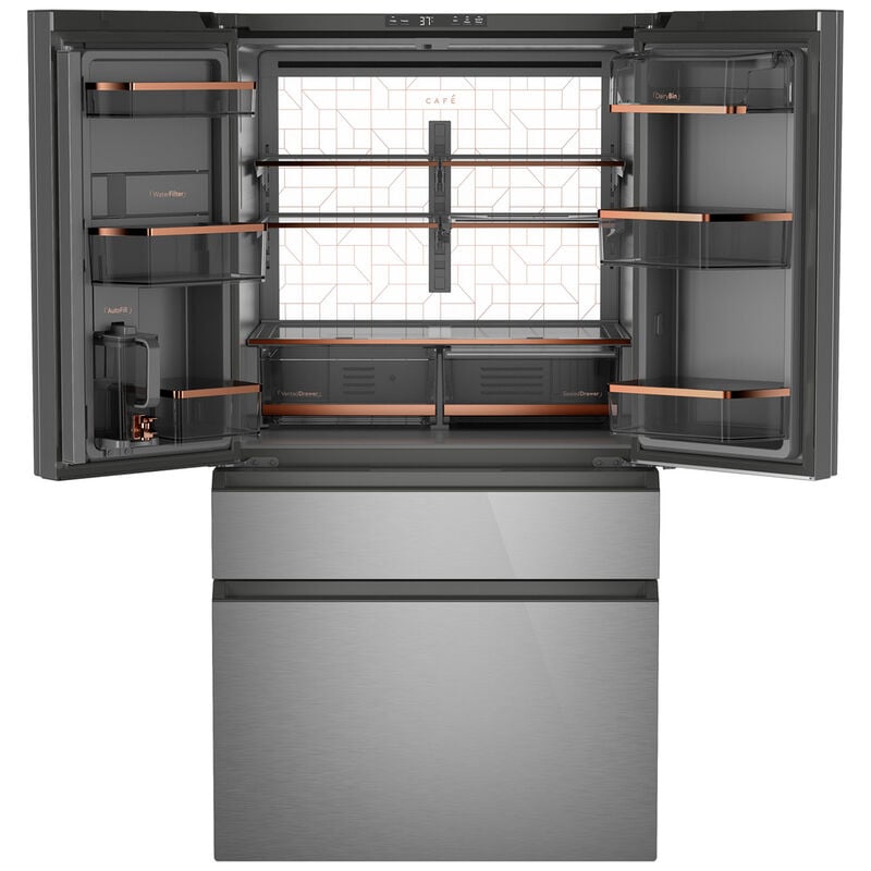 Cafe 36 in. 28.7 cu. ft. Smart 4-Door French Door Refrigerator with Internal Water Dispenser - Platinum Glass, Platinum Glass, hires