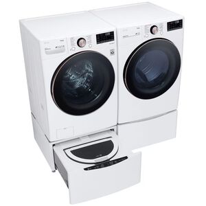 LG 27 in. 7.4 cu. ft. Smart Stackable Round-Door Electric Dryer with Built-In Intelligence, Sensor Dry, Turbo Steam, Sanitize & Steam Cycle - White, White, hires