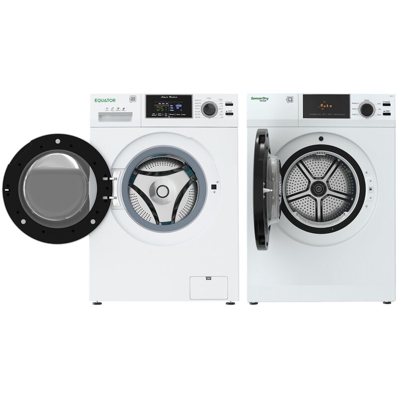 Equator Advanced 24 in. 2.47 cu. ft. Electric Front Load Laundry Center with Sensor Dry, Pet & Sanitize Cycle - White, , hires