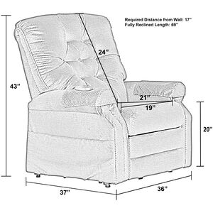 Catnapper Patriot Power Lift Full Lay-Out Recliner - Vino, Vino, hires