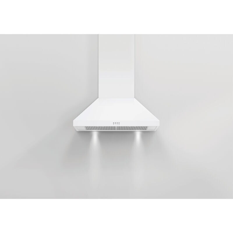 Fisher & Paykel Series 7 30 in. Convertible Chimney Style Range Hood with 600 CFM, 3 Fan Speeds & 2 LED Lights - White, , hires