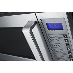 Summit 20 in. 0.9 cu.ft Countertop Microwave with 3 Power Levels - Stainless Steel, , hires