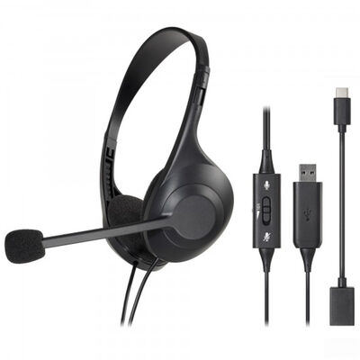 Audio Technica Dual-Ear USB Wired Computer Headset - Black | ATH-102USB