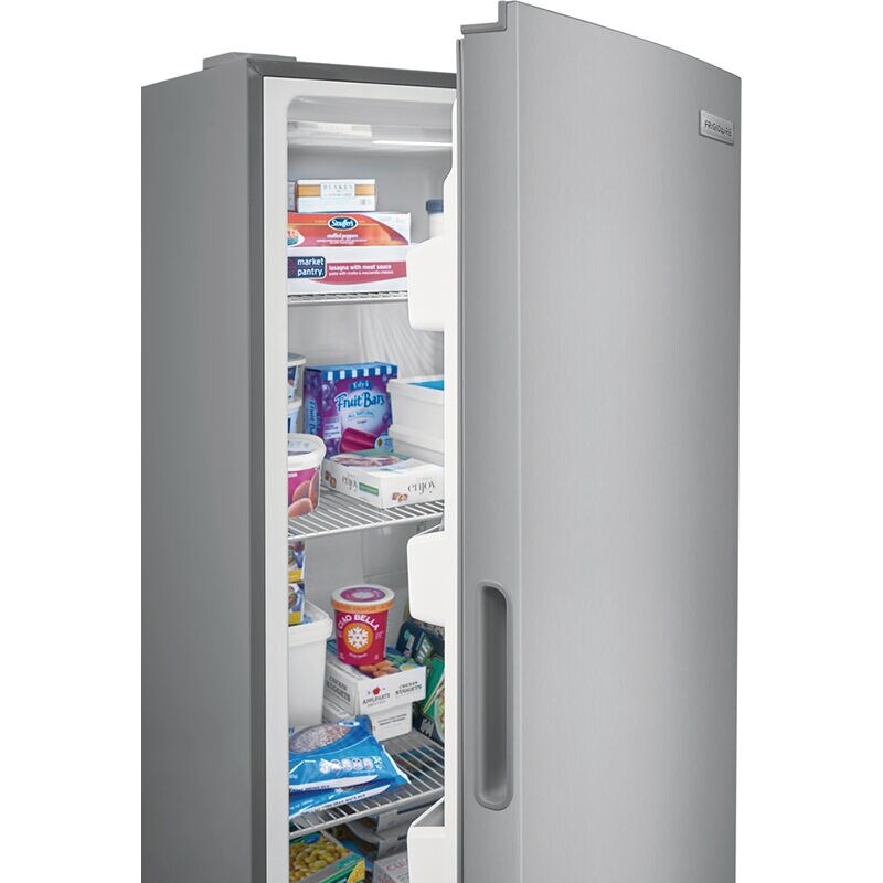 Frigidaire 28 in. 15.5 cu. ft. Garage-Ready Upright Freezer with Adjustable Shelves - Brushed Steel, , hires
