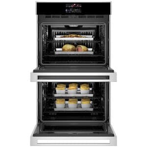 Monogram Minimalist Series 30 in. 10 cu. ft. Smart Top Control SpeedElectric Double Wall Oven with True European Convection - Stainless Steel, , hires