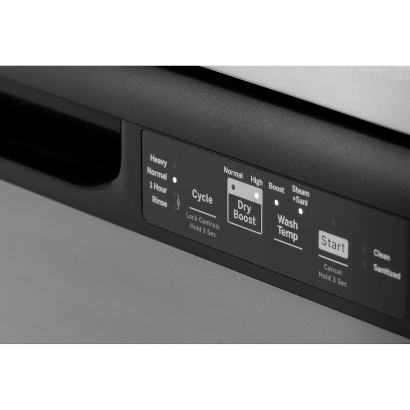 GE 24 in. Front Control Flush-Mount Dishwasher with 55 dBa Sound Level, Dry Boost & Pocket Handle - Bisque, Bisque, hires