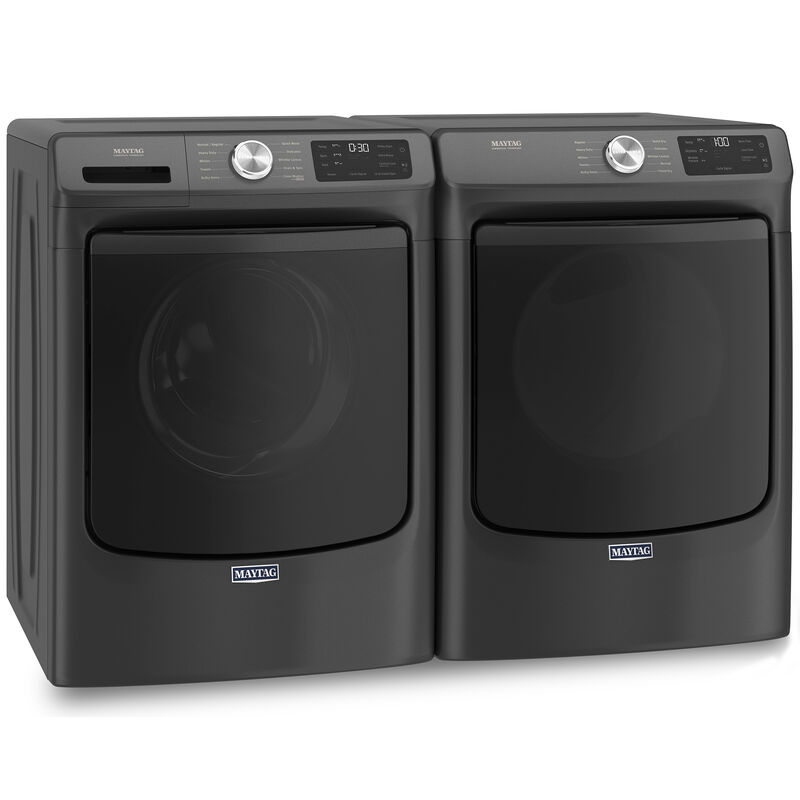 Maytag 27 in. 4.5 cu. ft. Front Loading Washer with 10 Wash Programs, 9 Wash Options, Sanitize Cycle & Steam Wash Cycle - Volcano Black, Volcano Black, hires