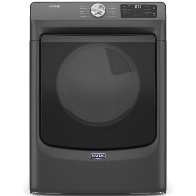 Maytag 27 in. 7.3 cu. ft. Front Loading Electric Dryer with 10 Dryer Programs, 7 Dry Options, Wrinkle Care & Sensor Dry - Volcano Black | MED5630MBK
