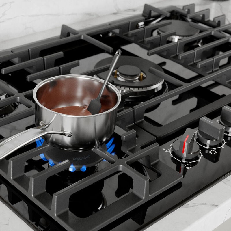 Bosch 800 Series 30 in. 5-Burner Natural Gas Cooktop with Simmer Burner & Power Burner - Black, Black, hires