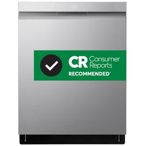LG 24 in. Top Control Smart Dishwasher with 46 dBa Sound Level, 3rd-Rack, Dynamic Heat Dry & Pocket - PrintProof Stainless Steel, PrintProof Stainless Steel, hires