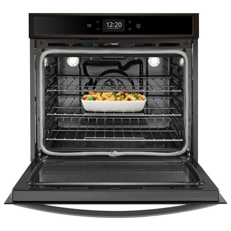 Whirlpool 27" 4.3 Cu. Ft. Electric Smart Wall Oven with True European Convection & Self Clean - Black Stainless, , hires