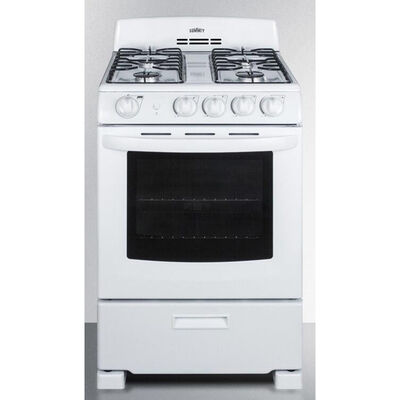 Summit 24 in. 2.9 cu. ft. Gas Range with 4 Sealed Burners - White | RG244WS