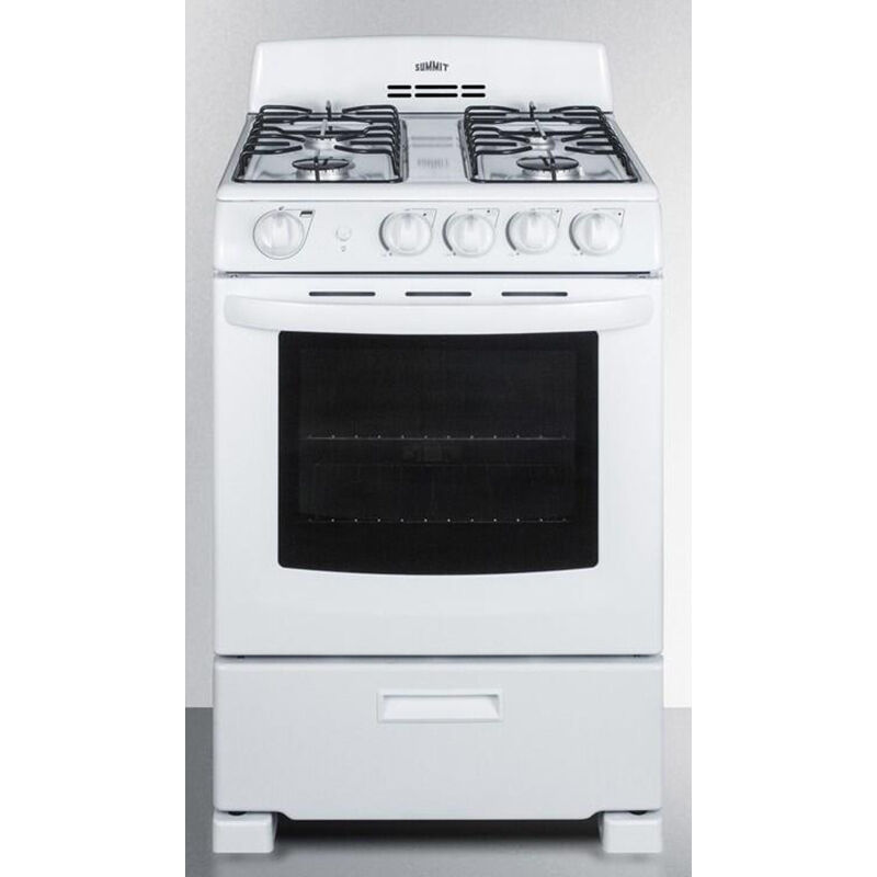 Summit 24 in. 2.9 cu. ft. Gas Range with 4 Sealed Burners - White, , hires