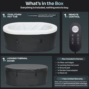 EZLife Serenity 2 Person Oval Foam Hot Tub, , hires