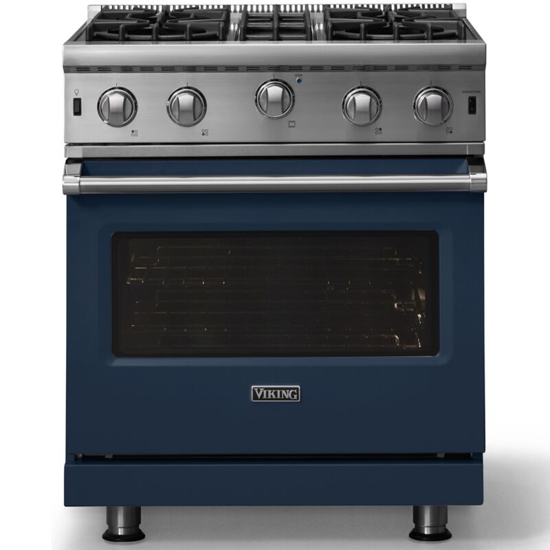 Viking 5 Series 30 in. 4 cu. ft. Standard Convection Gas Range with Open Burners - Slate Blue, , hires