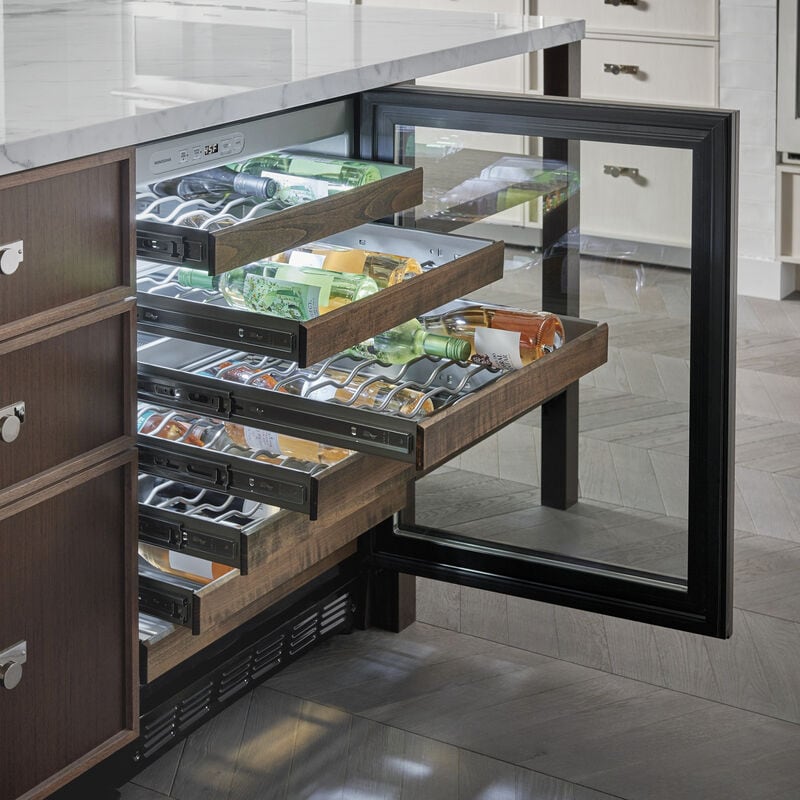 Monogram 24 in. Undercounter Wine Cooler with Wood Racks, Single Temperature Zone & 57 Bottle Capacity - Custom Panel Ready, , hires