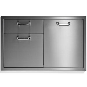 Lynx 30 in. Trash Center & Double Drawers - Stainless Steel, , hires