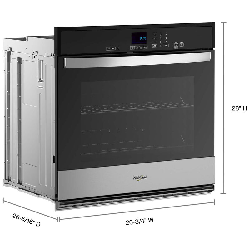 Whirlpool 27 in. 4.3 cu. ft. Electric Single Wall Oven - Stainless Steel, , hires