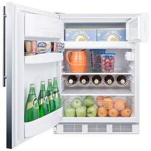 Summit 24" 5.1 Cu. Ft. Upright Freezer with Adjustable Shelves - Stainless Steel, , hires