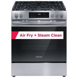 Frigidaire 30 in. 5.1 cu. ft. Air-Fry Standard Convection Gas Range with 5 Sealed Burners - Stainless Steel, , hires