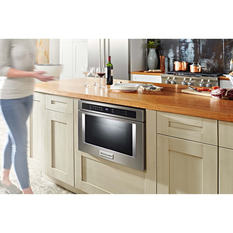 KitchenAid 24 in. 1.2 cu. ft. Microwave Drawer with 11 Power Levels & Sensor Cooking Controls - Stainless Steel, , hires