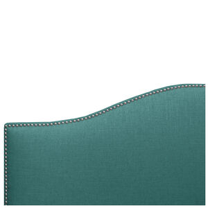 Skyline Full Nail Button Bed in Linen - Laguna, Blue, hires