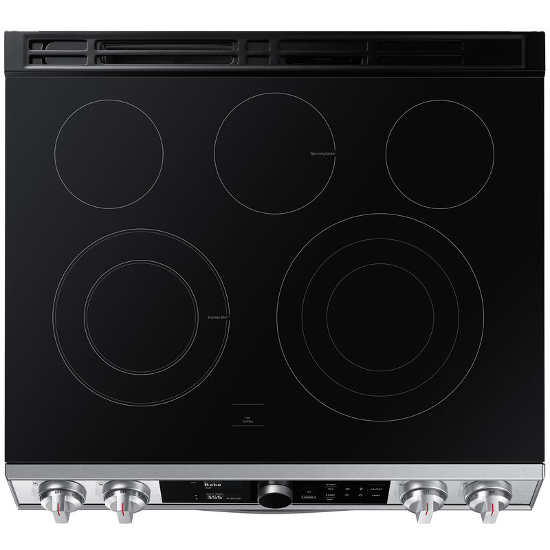 Samsung 30 in. 6.3 cu. ft. Smart Air Fry Convection Double Oven Slide-In Electric Range with 5 Smoothtop Burners - Stainless Steel, Stainless Steel, hires