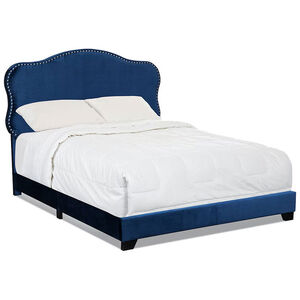 Klaussner Scalloped Upholstered King Size Complete Bed - Navy, , hires