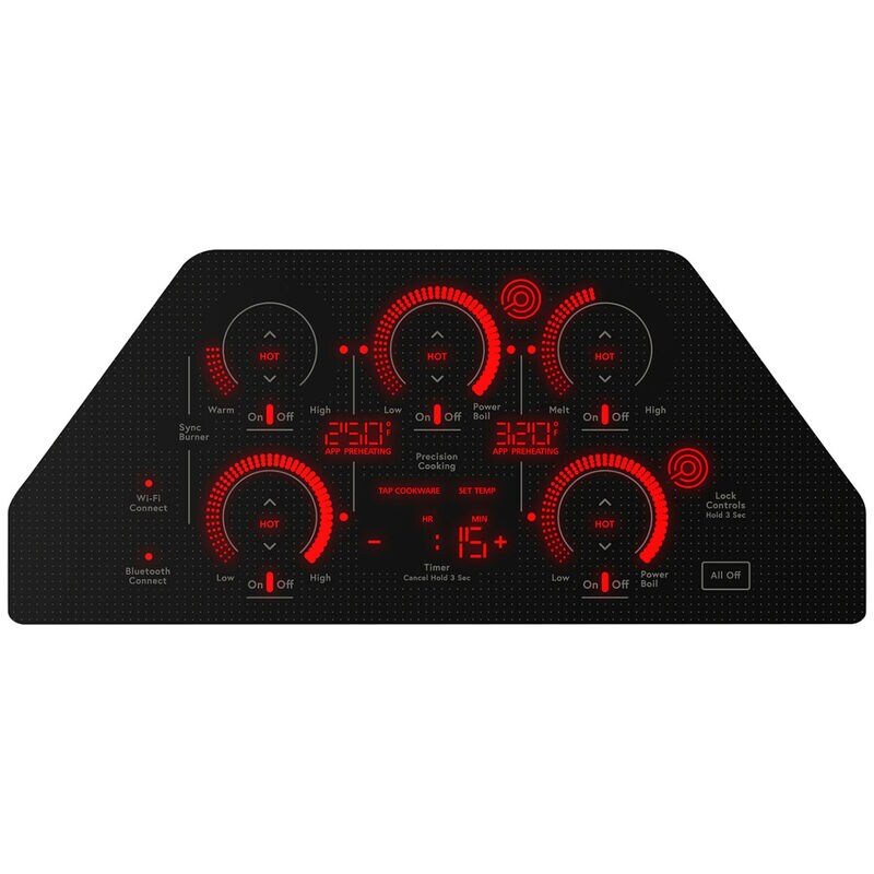 Cafe 36 in. 5-Burner Smart Electric Cooktop with Simmer Burner & Power Burner - Black, , hires