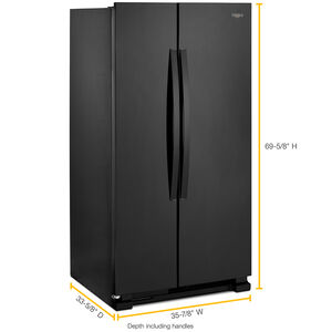 Whirlpool 36 in. 25.1 cu. ft. Side by Side Refrigerator - Black, Black, hires