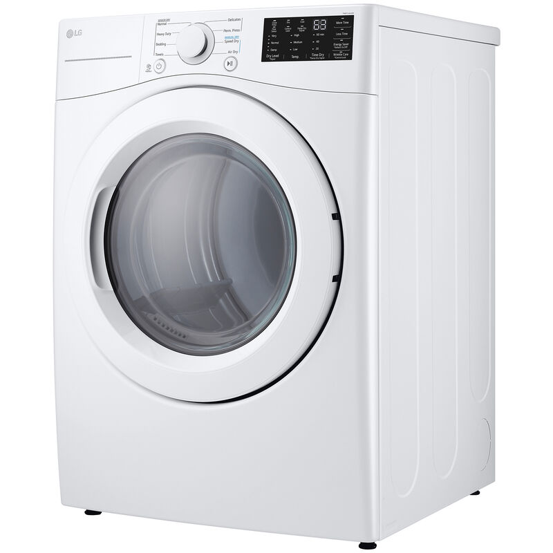 LG 27 in. 7.4 cu. ft. Stackable Gas Dryer with FlowSense Duct Clogging Indicator & Sensor Dry - White, White, hires