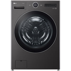 LG 27 in. 5.0 cu. ft. Front Loading Smart Washer with 25 Wash Programs, 19 Wash Options, Sanitize Cycle, Steam Wash & Self Clean - Black Steel, , hires