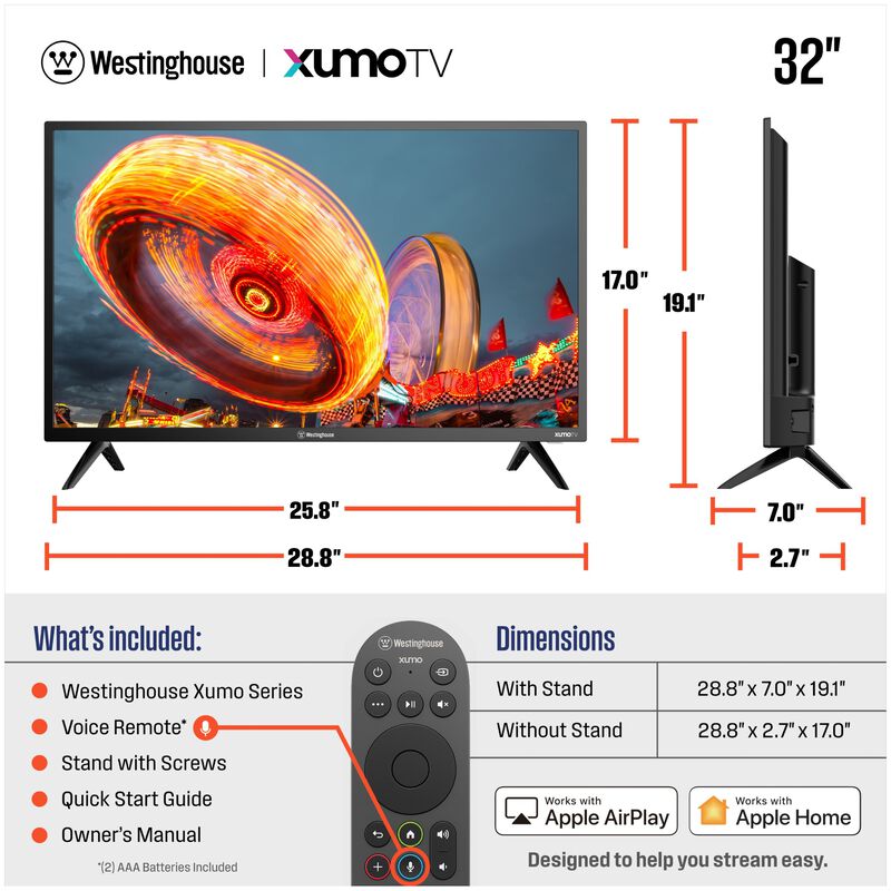 Westinghouse - 32" Class 2K Series LED HD Smart XUMO TV, , hires